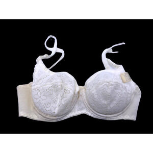 Vintage 1960s Bra 32B White Lace NEW NOS Angela w/ Original Tags USA Union Made